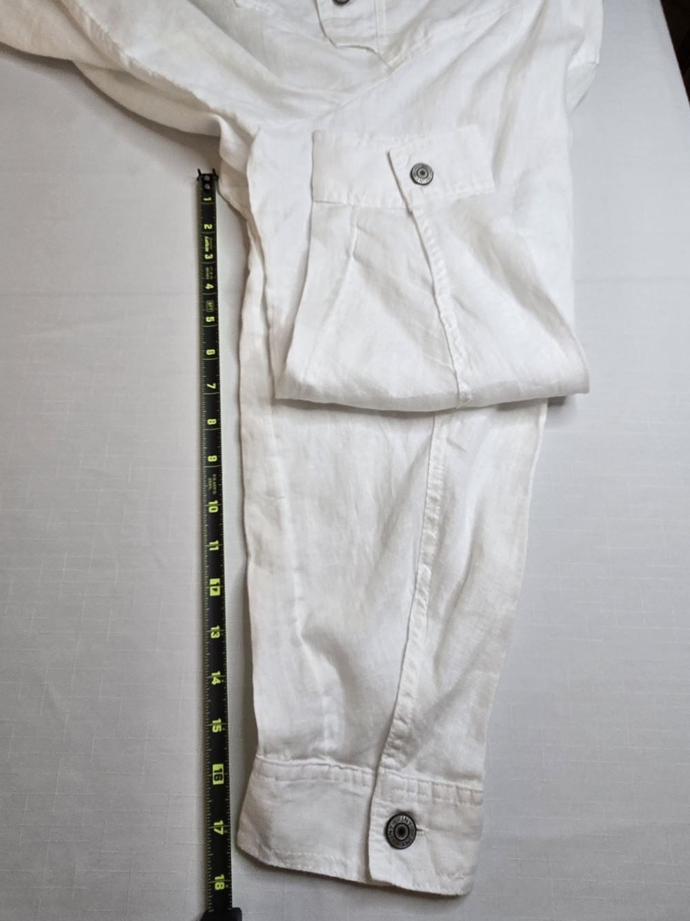 Linen White Lightweight Button-Front Crisp Coastal Jacket - Picture 9 of 10
